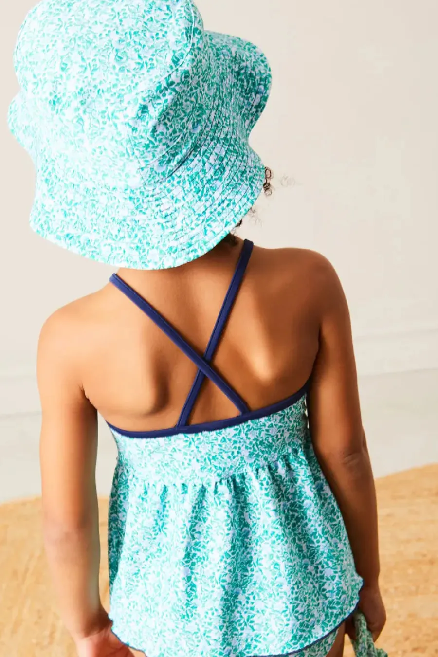 BOY Pepa London Adelaide Floral Beach Hat in Green (S-M)