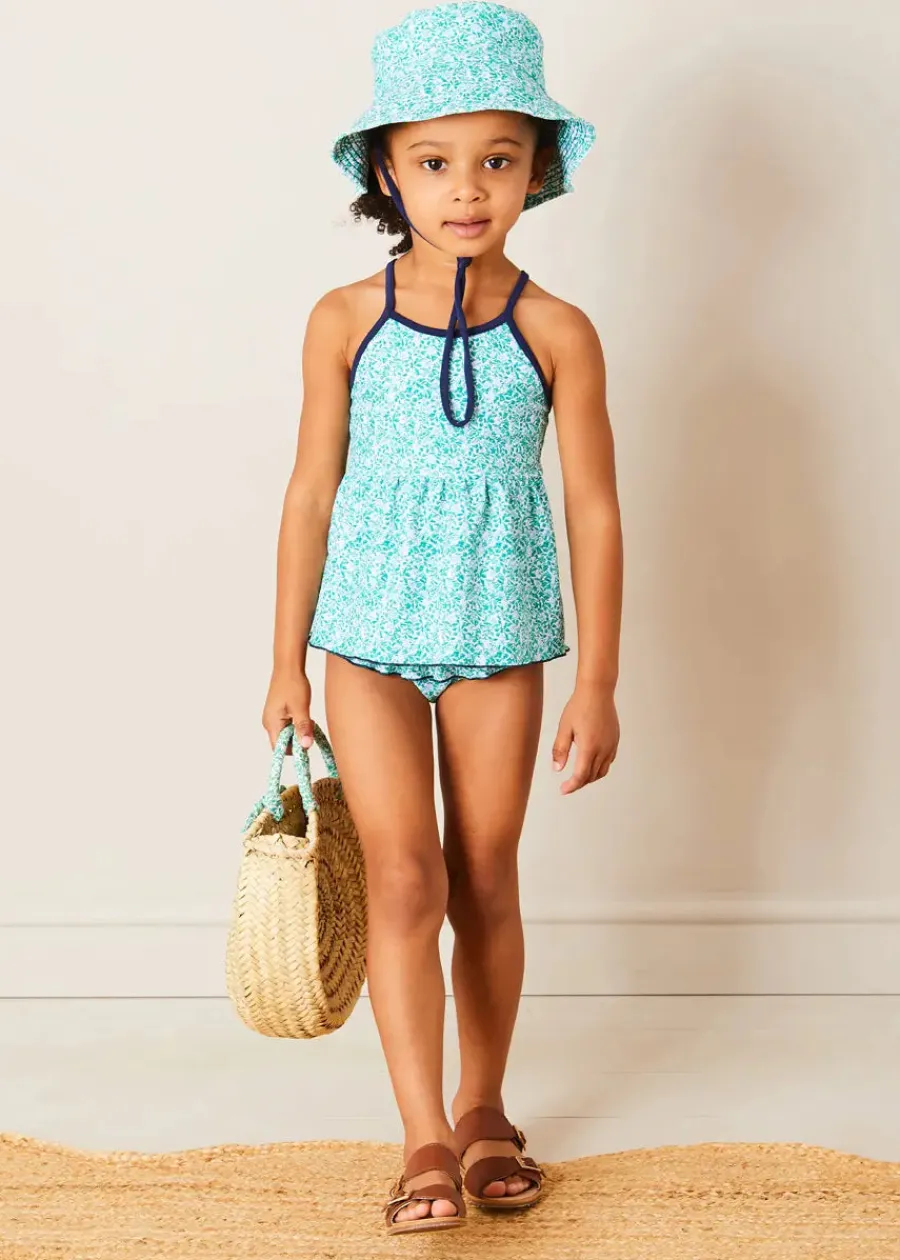 BOY Pepa London Adelaide Floral Beach Hat in Green (S-M)