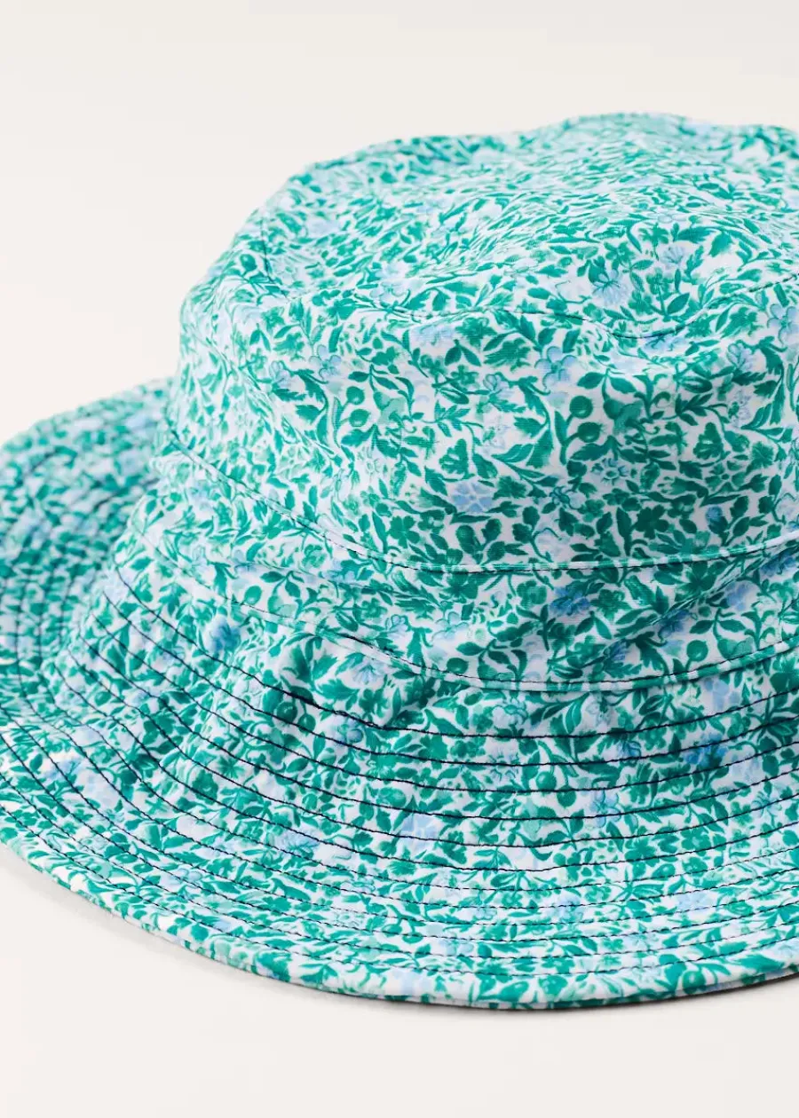 BOY Pepa London Adelaide Floral Beach Hat in Green (S-M)