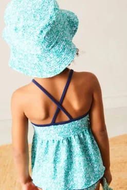 Pepa London Adelaide Floral Bow Detail Two Piece Swimsuit in Green (2-10yrs)