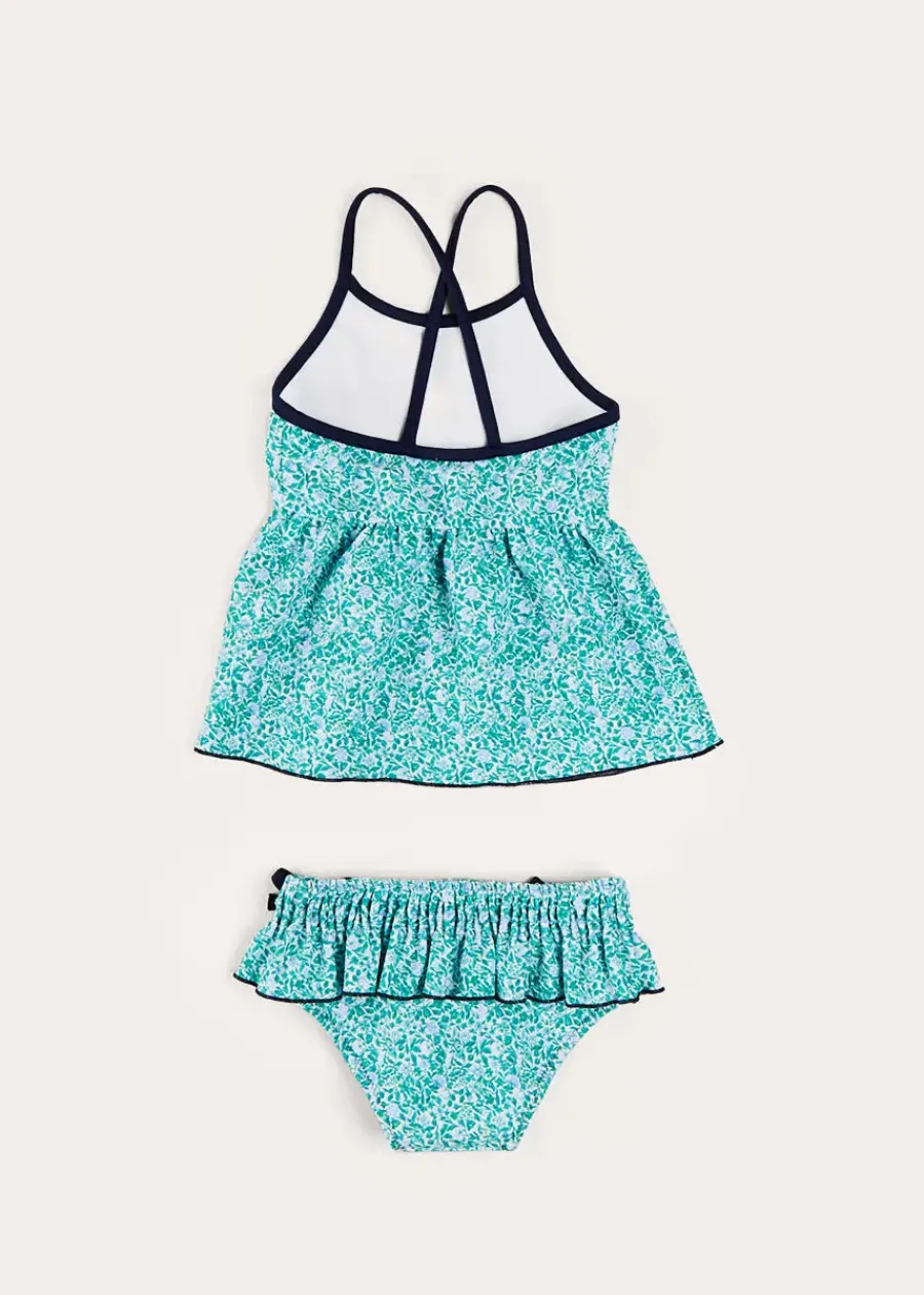 Pepa London Adelaide Floral Bow Detail Two Piece Swimsuit in Green (2-10yrs)