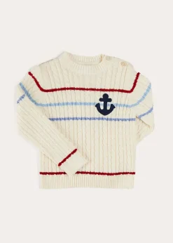 BOY Pepa London Anchor Motif Cable Detail Jumper in Beige (2-10yrs)