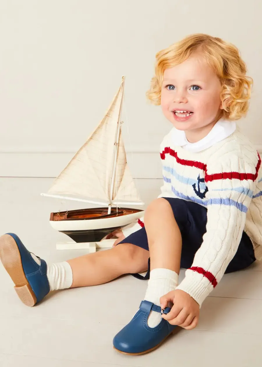 BOY Pepa London Anchor Motif Cable Detail Jumper in Beige (2-10yrs)