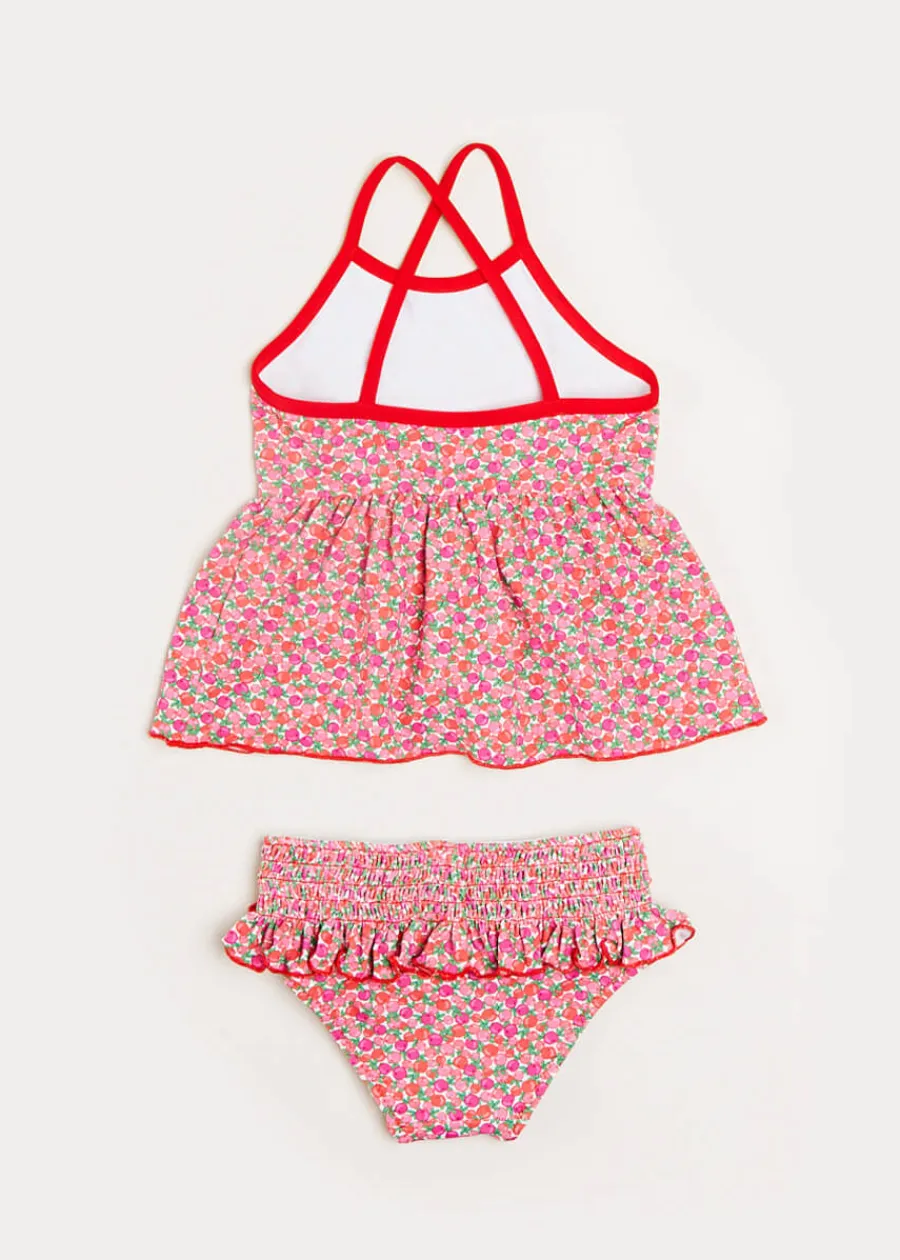 Pepa London Annie Floral Print Bow Detail Two Piece Swimsuit in Pink (12mths-6yrs)