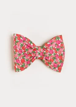 BOY Pepa London Annie Floral Print Medium Bow Clip in Pink