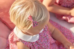BOY Pepa London Annie Floral Print Small Bow Clip in Pink