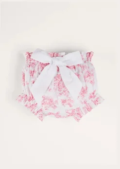 Pepa London Audrey Toile Bow Detail Bloomers in Pink (1mth-2yrs)