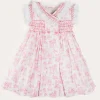 Pepa London Audrey Toile Hand Smocked Double Breasted Sleeveless Dress in Pink (12mths-10yrs)