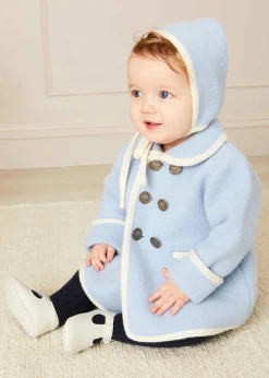 BOY Pepa London Austrian Double Breasted Wool Baby Coat in Baby Blue (6mths-4yrs)
