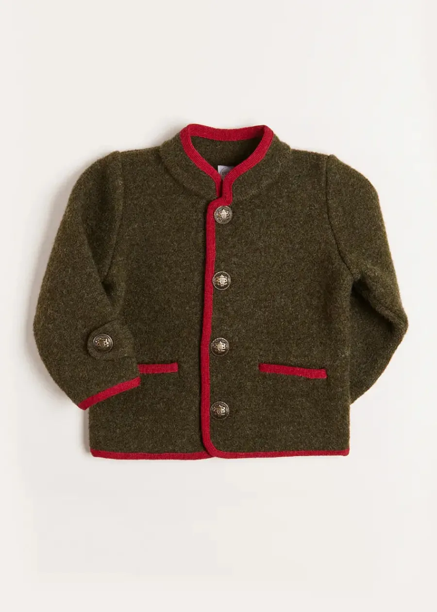BOY Pepa London Austrian Single Breasted Contrast Trim Jacket in Green (18mths-10yrs)