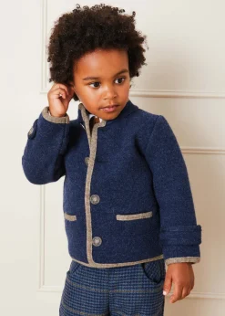 BOY Pepa London Austrian Single Breasted Contrast Trim Jacket in Blue (18mths-10yrs)