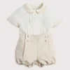 BOY Pepa London Baby Boy Celebration Beige Bloomers and Linen Shirt Set (12mths-3yrs)