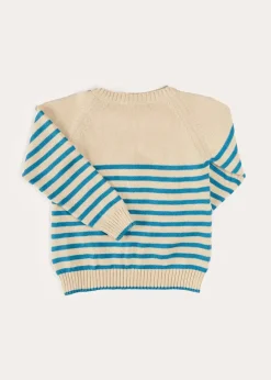 BOY Pepa London Balloon Intarsia Striped Jumper in Beige (12mths-6yrs)