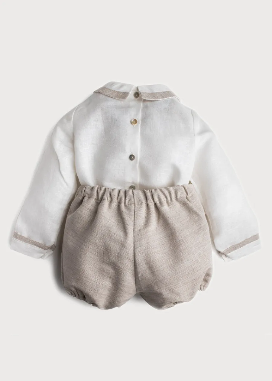 BOY Pepa London Beige Linen Celebration Set (12mths-3yrs)