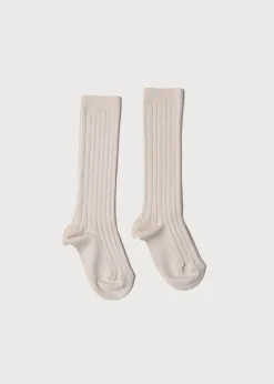 BOY Pepa London Beige Ribbed Knee-High Socks (3mths-10yrs)