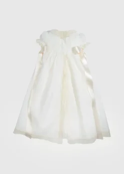 Pepa London Bespoke Christening Gown with Side Satin Sash and Bonnet