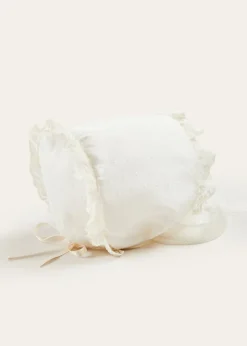 Pepa London Bespoke Plumeti Embroidered Organic Lawn Cotton Christening Dress and Bonnet