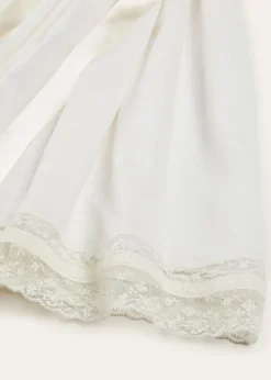 Pepa London Bespoke Traditional Christening Gown with Front Satin Sash and Bonnet