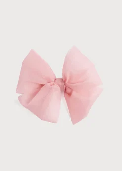 BOY Pepa London Big Bow Tulle Clip in Dusty Pink