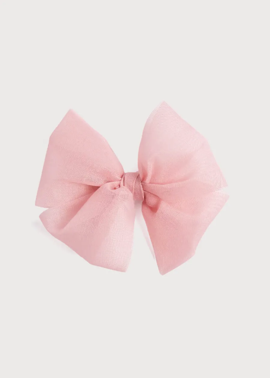 BOY Pepa London Big Bow Tulle Clip in Dusty Pink