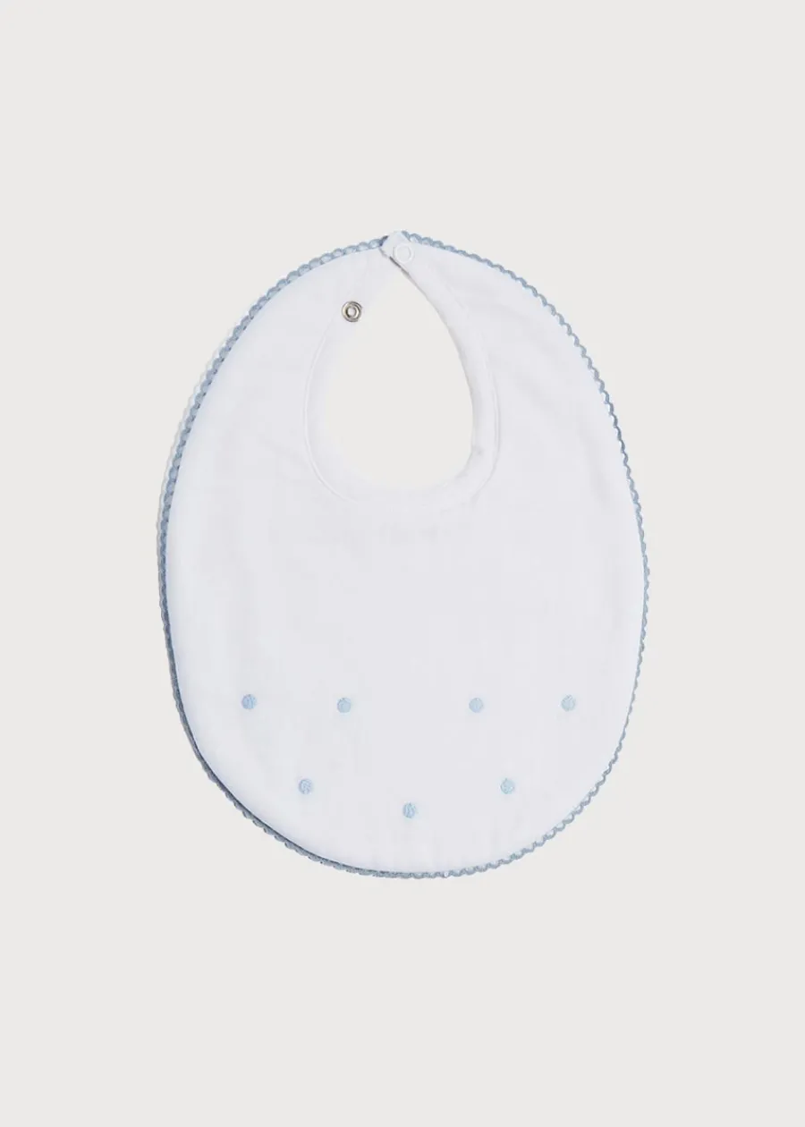 BOY Pepa London Blue Dotted Cotton Bib