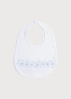 BOY Pepa London Blue Hand Smocked Bib