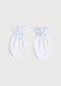 Pepa London Blue Hand Smocked Mittens