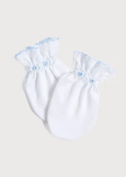 Pepa London Blue Hand Smocked Mittens
