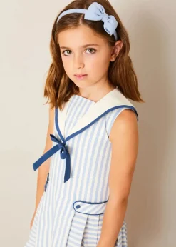 BOY Pepa London Blue Linen Big Bow Hairband