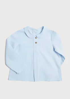 BOY Pepa London Blue Peter Pan Collar Shirt With Front Pleat (12mths-3yrs)