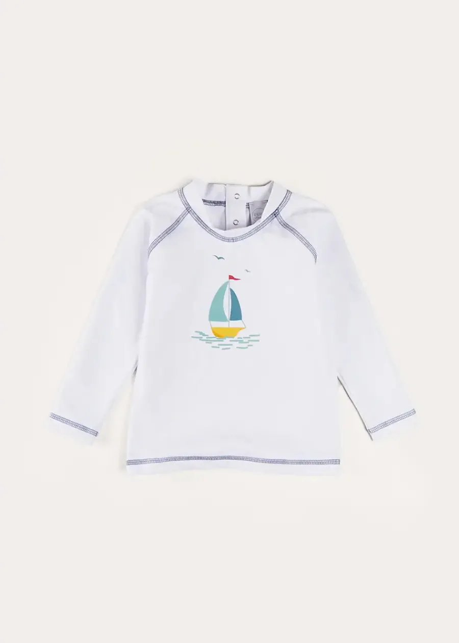 BOY Pepa London Boat Motif Long Sleeve Rashguard in Blue (2-6yrs)