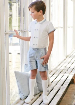 BOY Pepa London Boys Celebration Shorts Blue silk (4-10yrs)