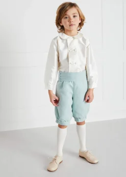 BOY Pepa London Boy's white double-breasted Peter Pan collar silk shirt (12mths-10yrs)