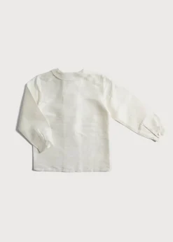 BOY Pepa London Boy's white double-breasted Peter Pan collar silk shirt (12mths-10yrs)