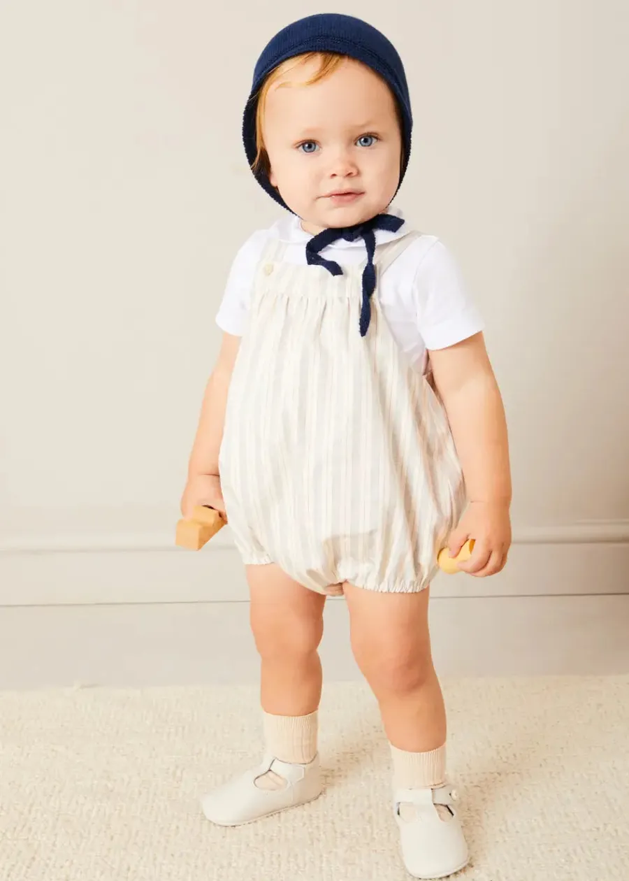 BOY Pepa London Brompton Stripe Romper in Beige (3mths-2yrs)