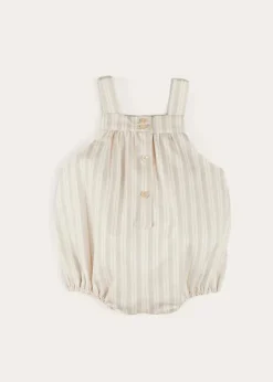BOY Pepa London Brompton Stripe Romper in Beige (3mths-2yrs)