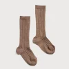 BOY Pepa London Brown Ribbed Knee-High Socks (3mths-10yrs)