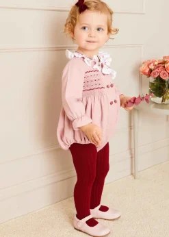 BOY Pepa London Burgundy Ribbed Tights (0mths-10yrs)