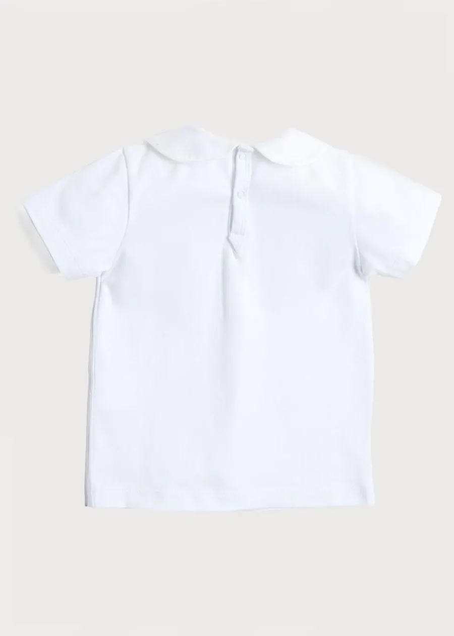 BOY Pepa London Button Detail Cotton Top in White (2-6yrs)