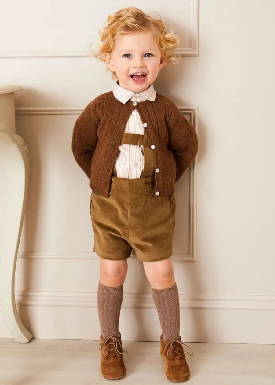 BOY Pepa London Cable Cardigan in Brown (6mths-3yrs)