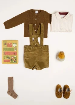 BOY Pepa London Cable Cardigan in Brown (6mths-3yrs)