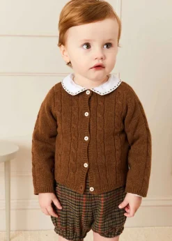 BOY Pepa London Cable Cardigan in Brown (6mths-3yrs)