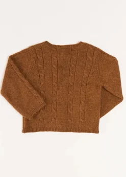 BOY Pepa London Cable Cardigan in Brown (6mths-3yrs)