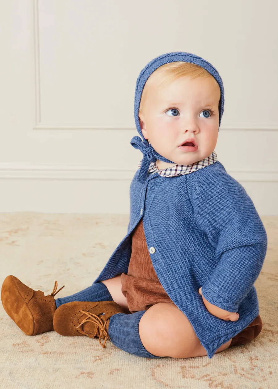 BOY Pepa London Cable Detail Cardigan In French Blue (6mths-3yrs)