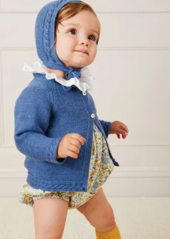 BOY Pepa London Cable Detail Cardigan In French Blue (6mths-3yrs)