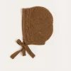 BOY Pepa London Cable Detail Knitted Bonnet in Brown (S-L)