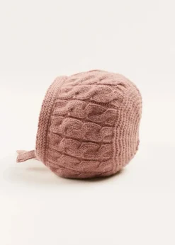BOY Pepa London Cable Detail Knitted Bonnet in Pink (S-L)