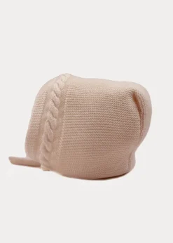 BOY Pepa London Cable Detail Knitted Bonnet in Beige (S-L)