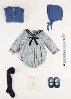 BOY Pepa London Cable Detail Knitted Bonnet In Blue (S-L)