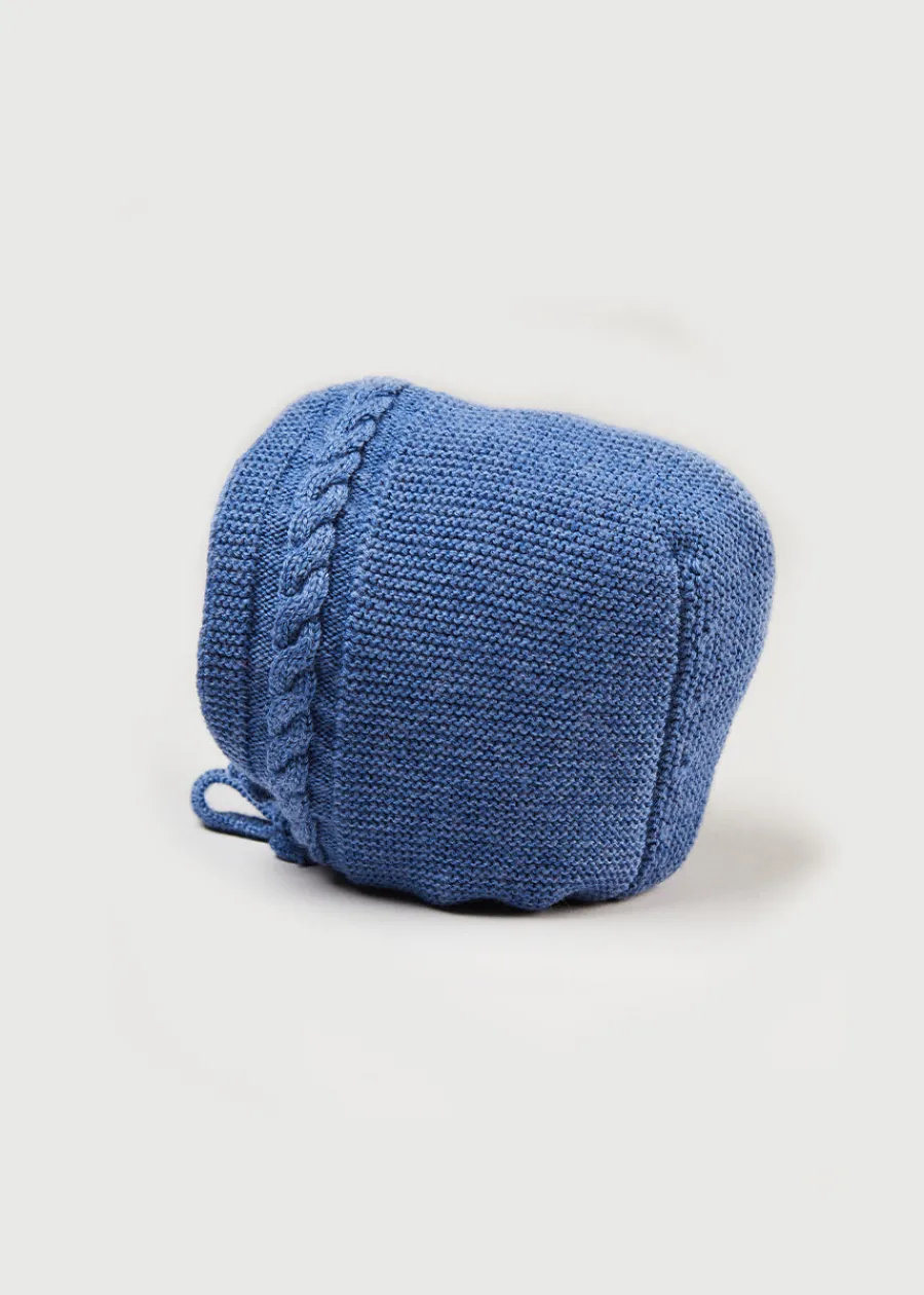 BOY Pepa London Cable Detail Knitted Bonnet In Blue (S-L)